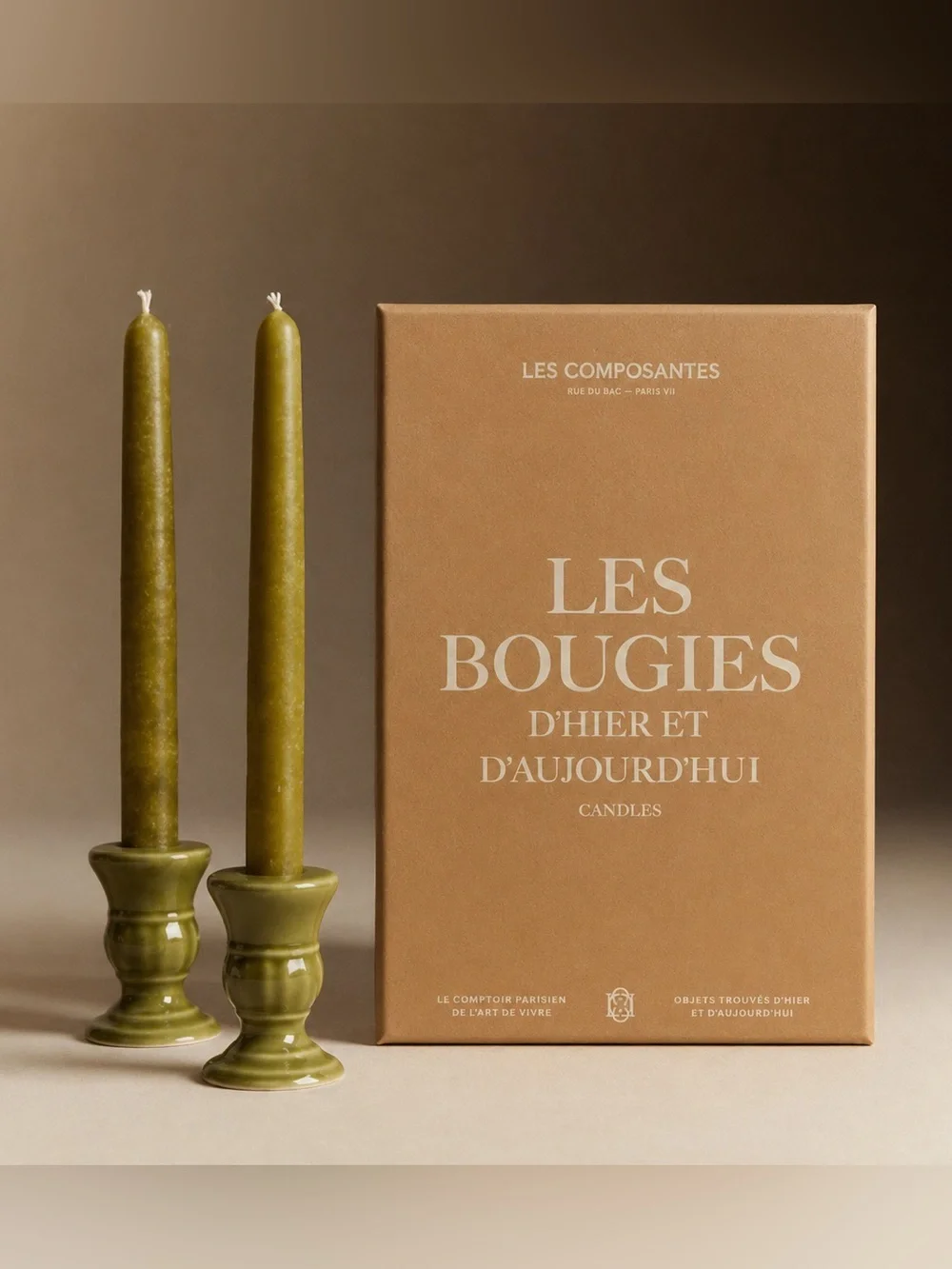 NEW Sézane Les Composantes Piano Candle Holder & Taper Set – Sage